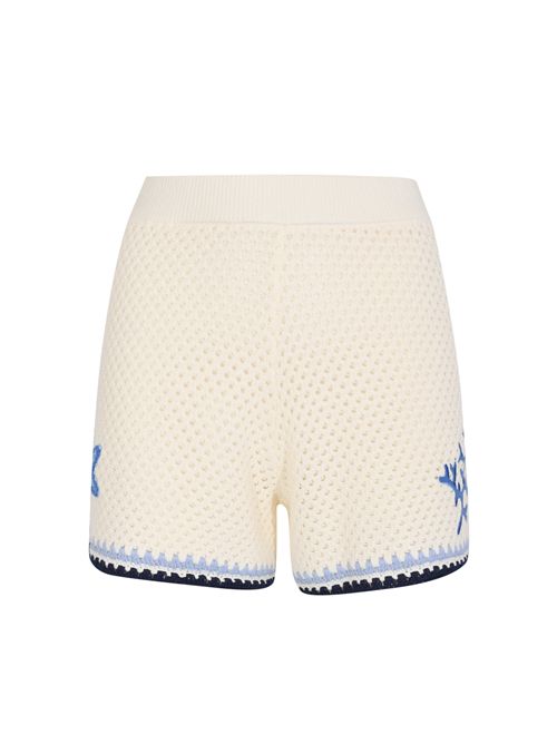 Shorts Yvette in crochet di cotone con ricami marini Mc2 Saint Barth | YVT000100256L